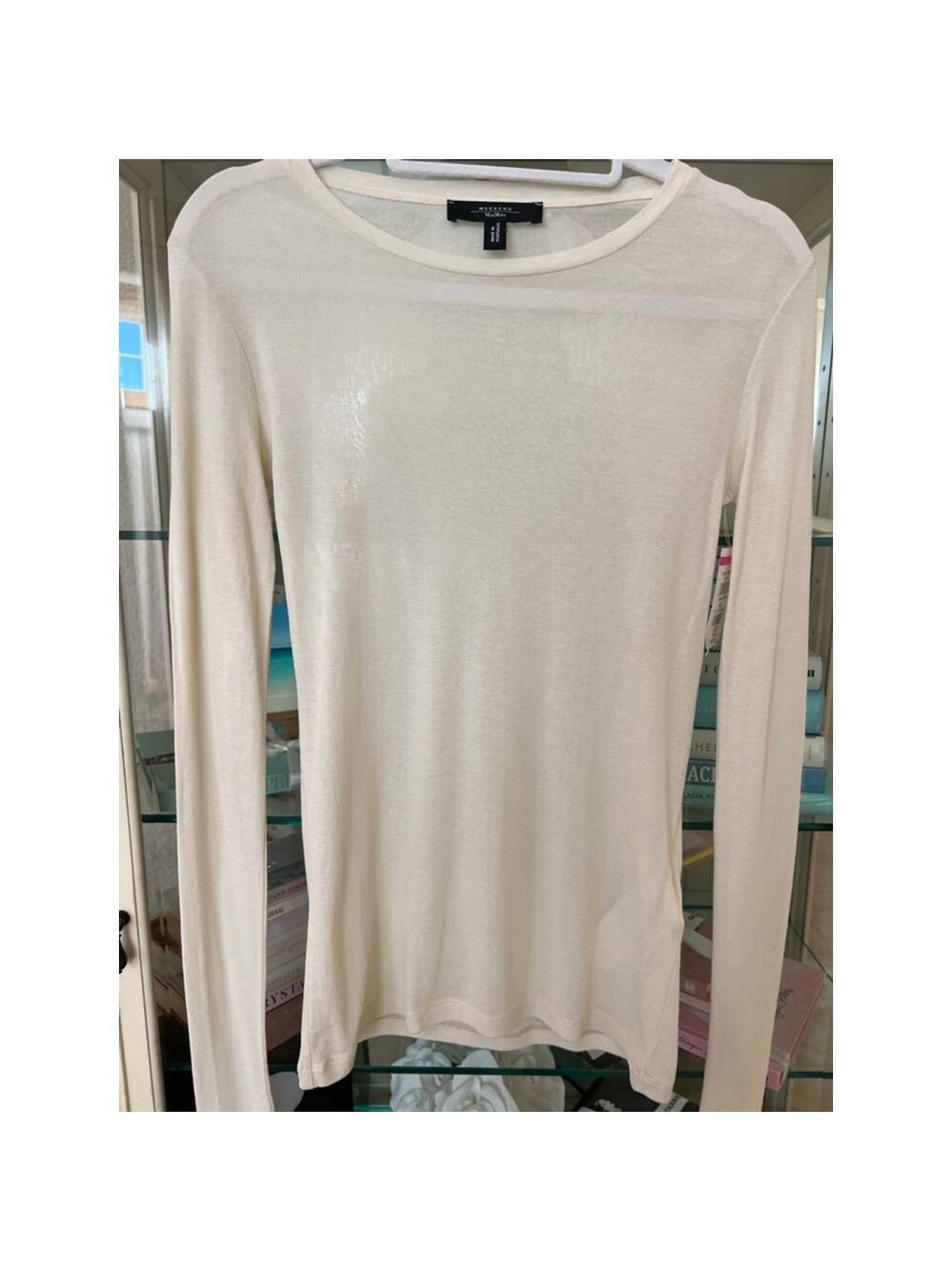 NWT Women's Weekend MaxMara Long Sleeve Tee XS Beige